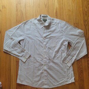 Eddie Bauer Wrinkle Resistant Relaxed Fit Mens Button-Up Shirt Size L Plaid Patt